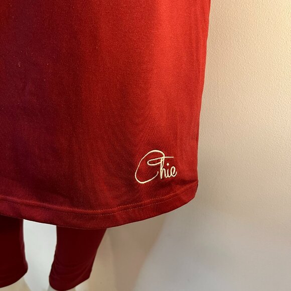 Chic Women's Burgundy Modest Skirt with Leggings - Size 12 - Picture 3 of 6